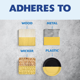 Rust-Oleum Painter's Touch 2X covers up to 12 sq ft per can.