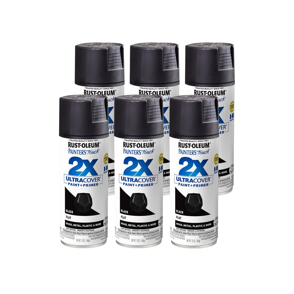 Rust-Oleum Painter's Touch 2X Flat Black spray for wood and metal surfaces
