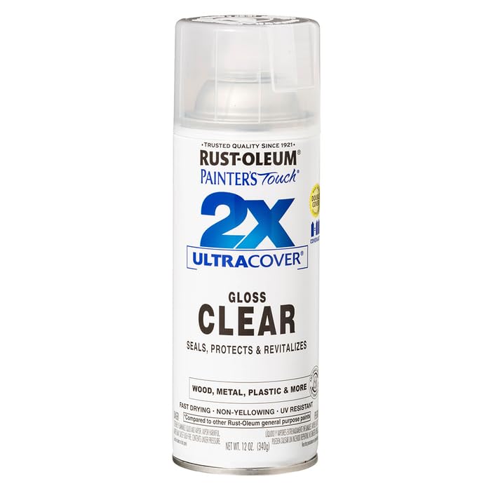 Rust-Oleum Painter's Touch 2X suitable for interior and exterior use on wood, metal, plastic.