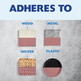 Rust-Oleum Painter's Touch 2X Satin Vintage Blush on metal delivers lasting protection.