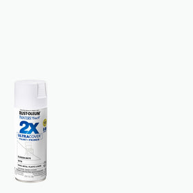 Rust-Oleum Painter's Touch 2X Ultra Cover on wood with satin blossom white finish