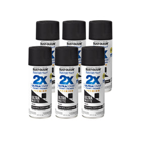 Rust-Oleum Painter's Touch 2X Ultra Cover spray bottle in ultra matte black showing finish