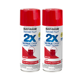 Rust-Oleum Painter's Touch 2X Apple Red spray can with glossy finish for vibrant color