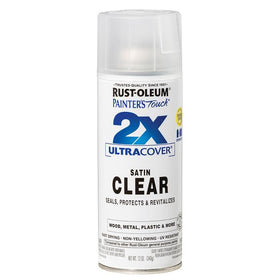 Rust-Oleum Painter's Touch 2X Ultra Cover satin clear swatches show satin finish options
