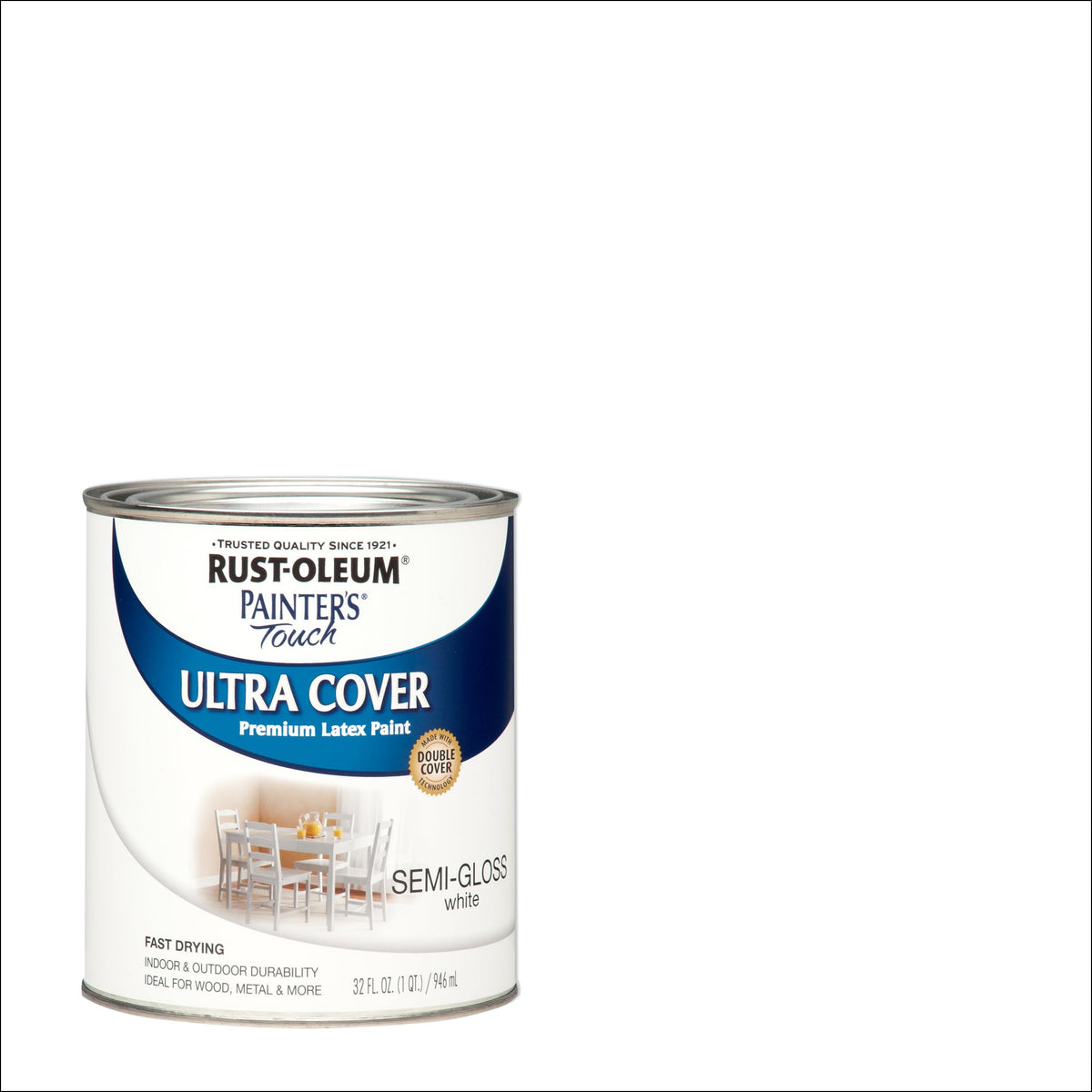 Rust-Oleum Painter's Touch semi-gloss white cabinet finish for updated cabinetry