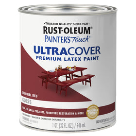 Rust-Oleum Painter's Touch gloss Colonial Red enamel can for furniture refresh