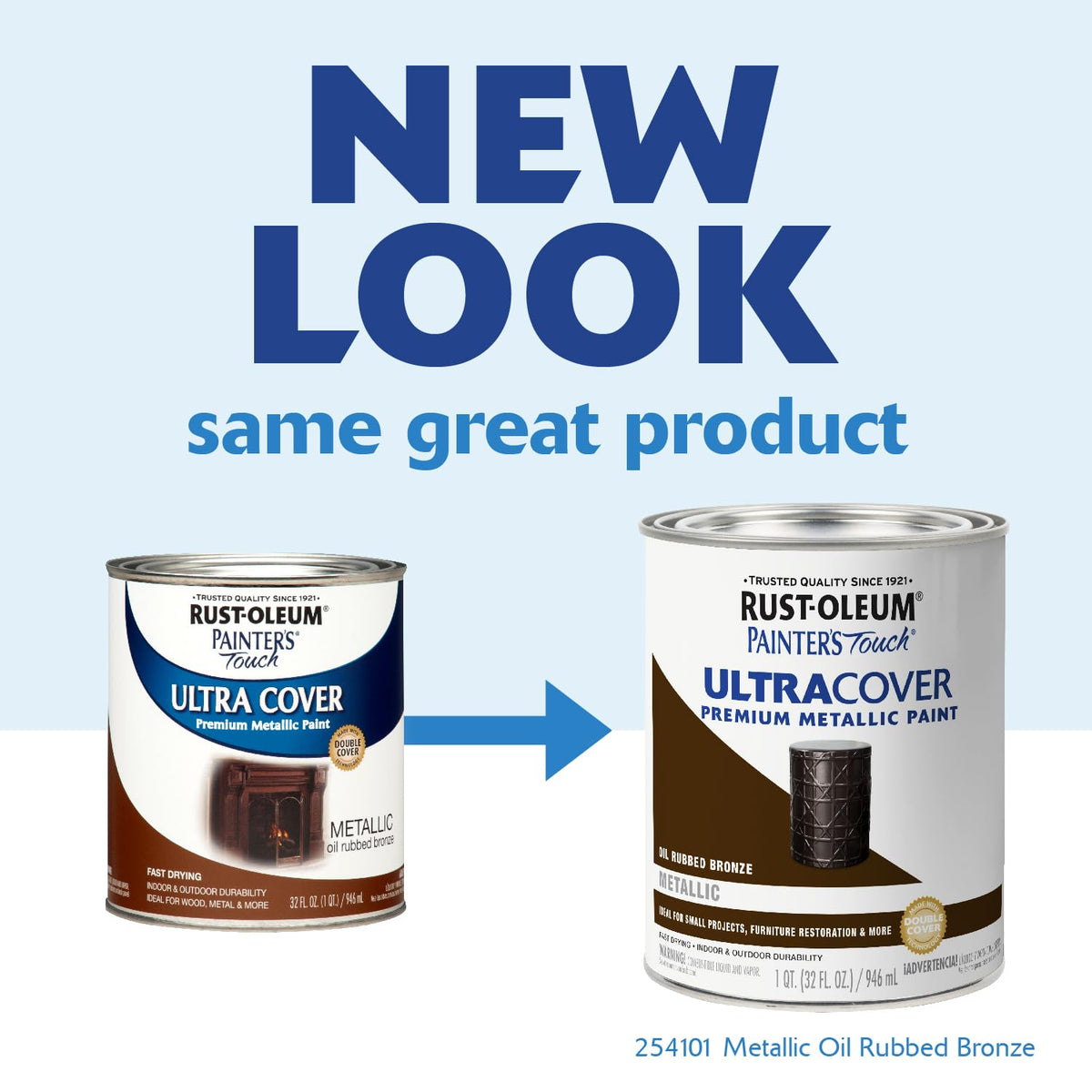 Rust-Oleum Painter's Touch brush stroke on metal surfaces for a smooth, even metallic look.