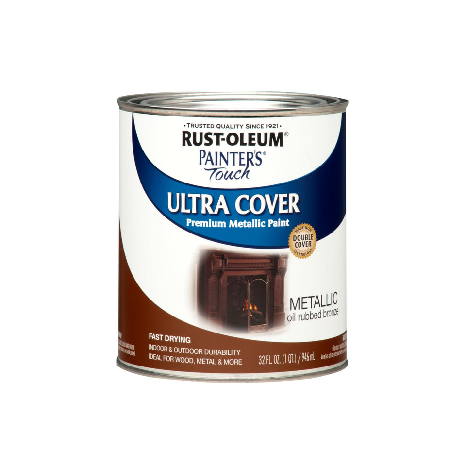 Rust-Oleum Painter's Touch Metal Oil-Rubbed Bronze can offers a durable metallic finish for interiors.