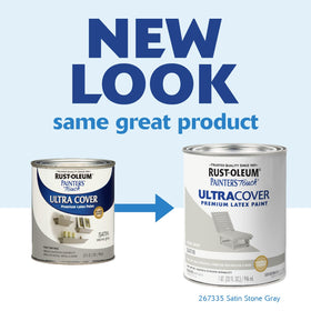 Rust-Oleum Painter's Touch satin stone gray swatches show smooth coverage