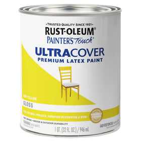 Rust-Oleum Painter's Touch Sun Yellow can for versatile interior and exterior use.