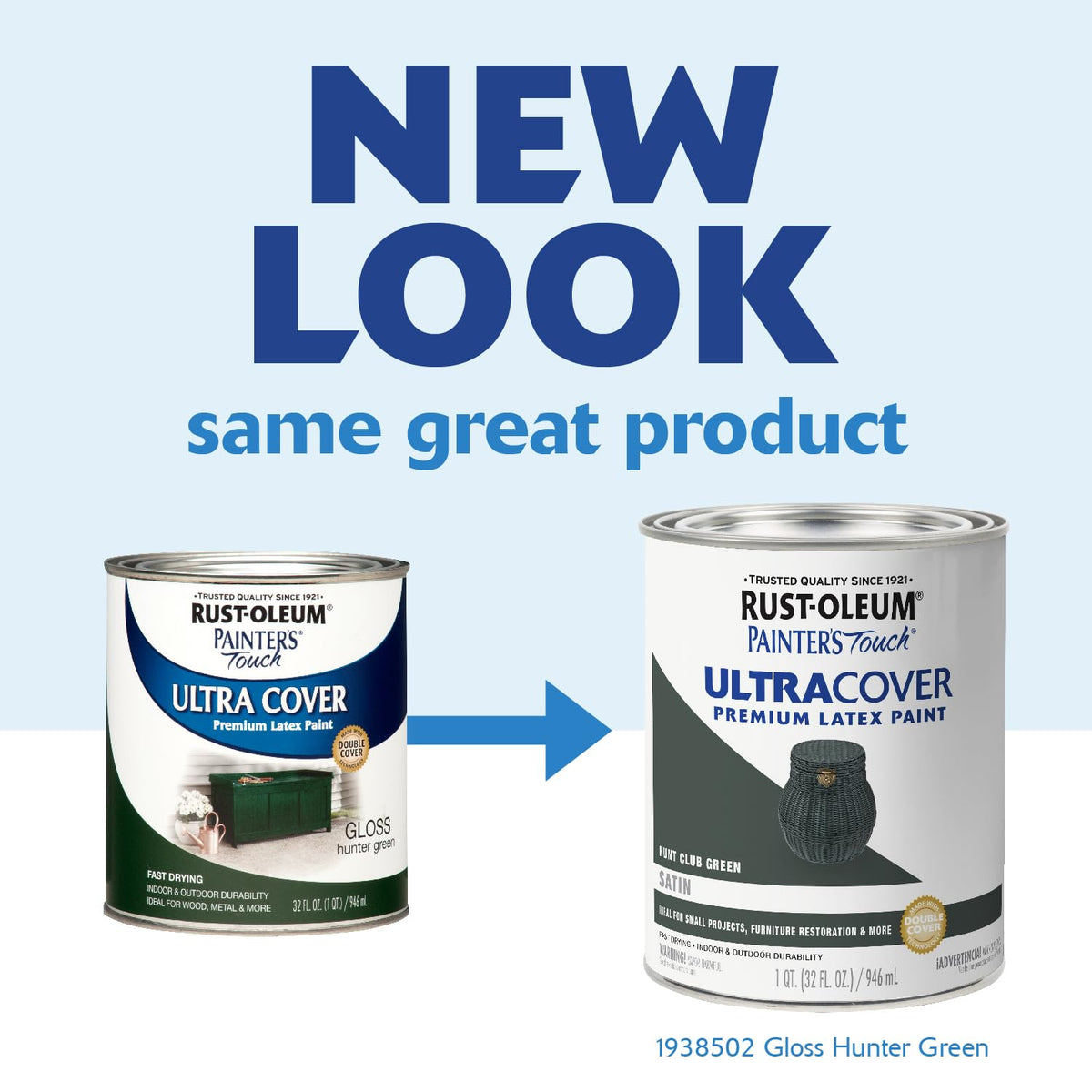 Rust-Oleum Painter's Touch Ultra Cover brush stroke detail on glossy surface.