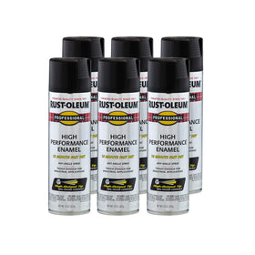Rust-Oleum Professional enamel spray provides coverage on metal and wood surfaces.