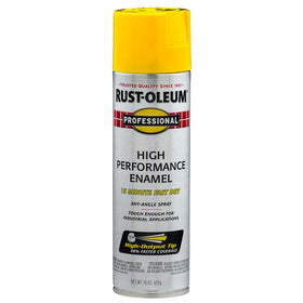 Rust-Oleum glossy yellow enamel finish on exterior surfaces for a durable look