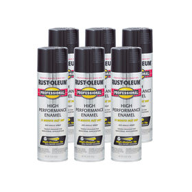 Rust-Oleum professional gloss black enamel spray for durable metal finishes