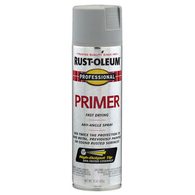 Rust-Oleum Professional Primer Spray provides up to 14 sq ft coverage.