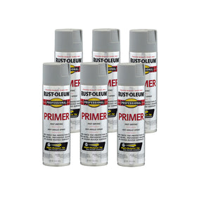 Rust-Oleum Professional Primer Spray 15 oz can in flat gray for metal and wood prep.