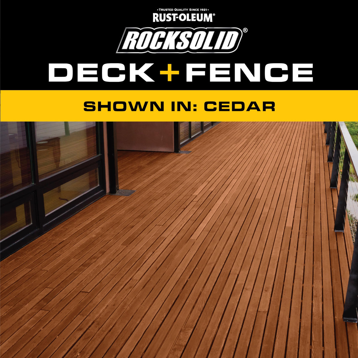  cedar-toned RockSolid finish on deck boards