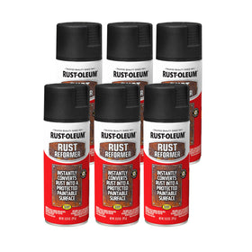 Rust-Oleum Rust Reformer applying on a rusted can surface to create a paintable base.