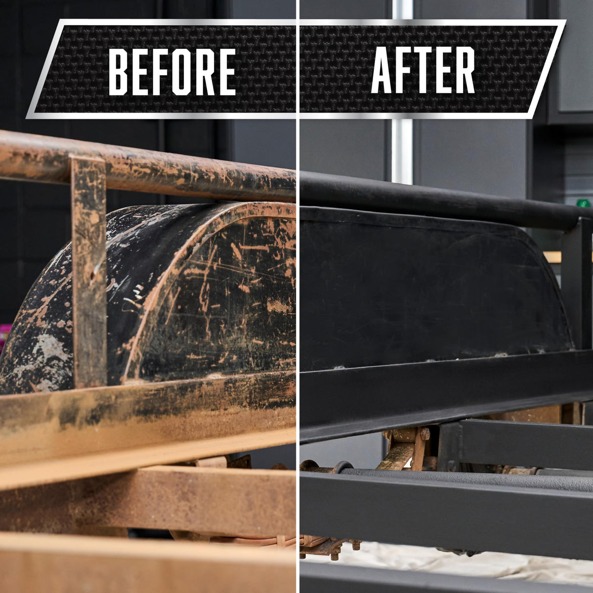 Rust-Oleum Rust Reformer with comfort spray tip reduces finger fatigue during spraying.