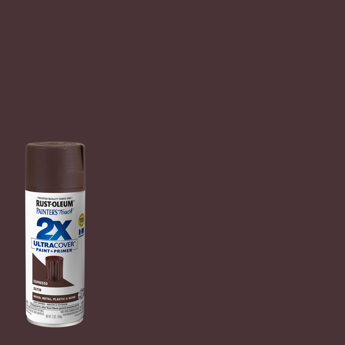 Rust-Oleum Satin Espresso comfort tip close-up for fatigue-free spraying