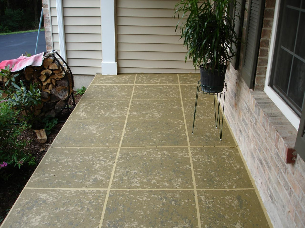 Rust-Oleum Seal-Krete wet look on concrete surface enhances depth.