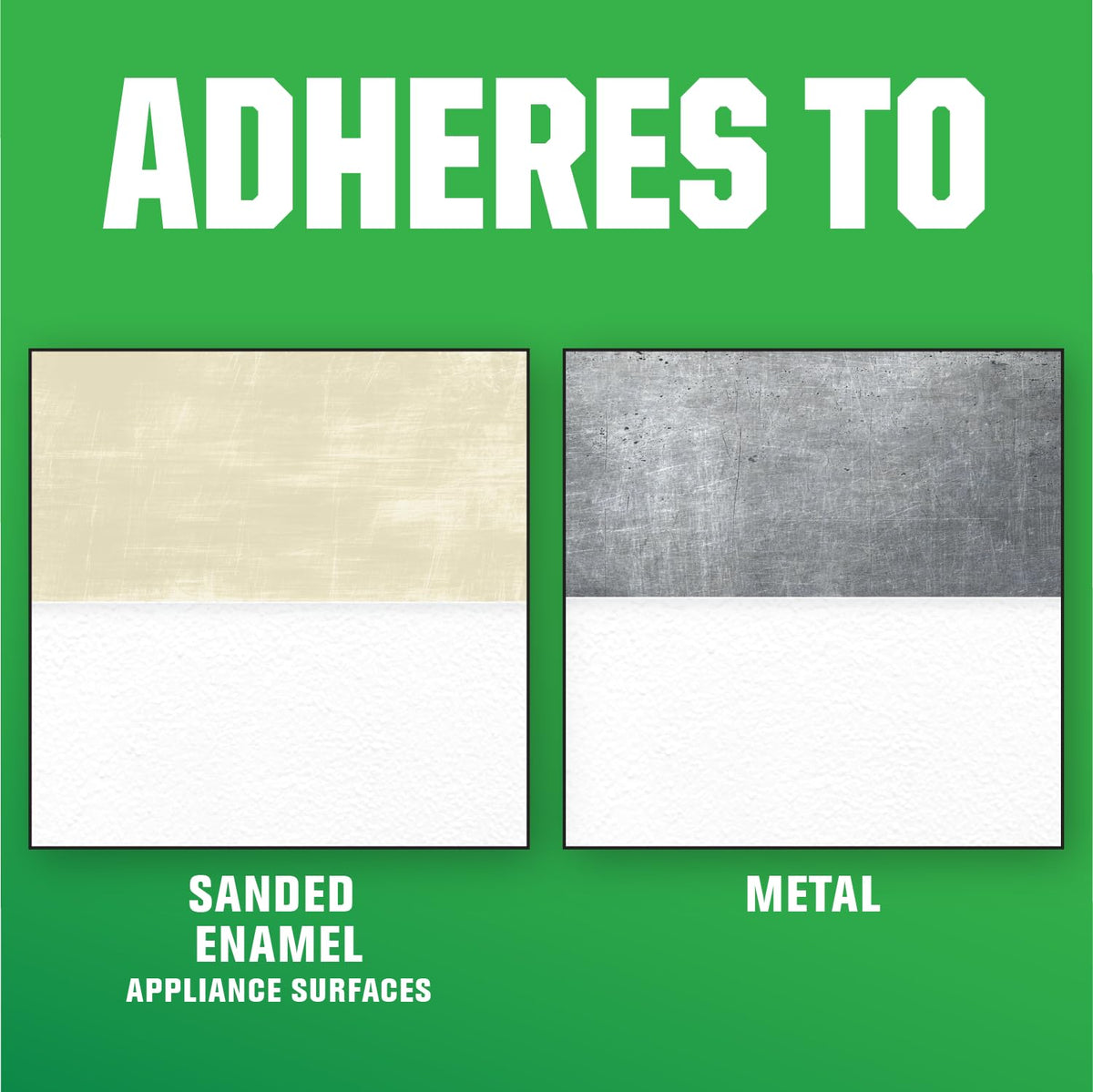 Rust-Oleum Specialty Appliance Epoxy Paint close-up shows hard, washable enamel surface.