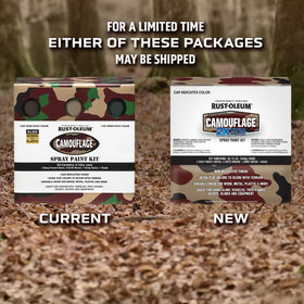 Rust-Oleum camouflage spray can earth brown blends wood and masonry indoors or outdoors
