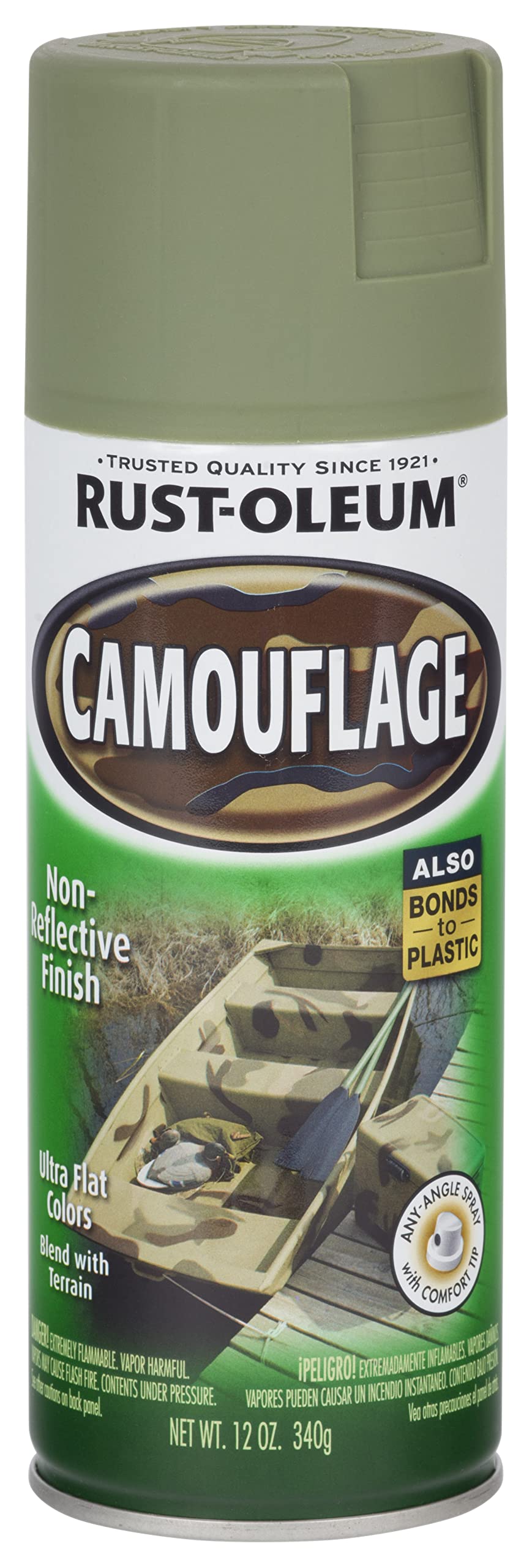 Rust-Oleum camouflage spray kit for outdoor use supports quick concealment on gear