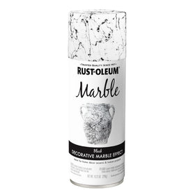 Rust-Oleum Specialty Marble Spray Paint in black recreates marble veining on a vase.