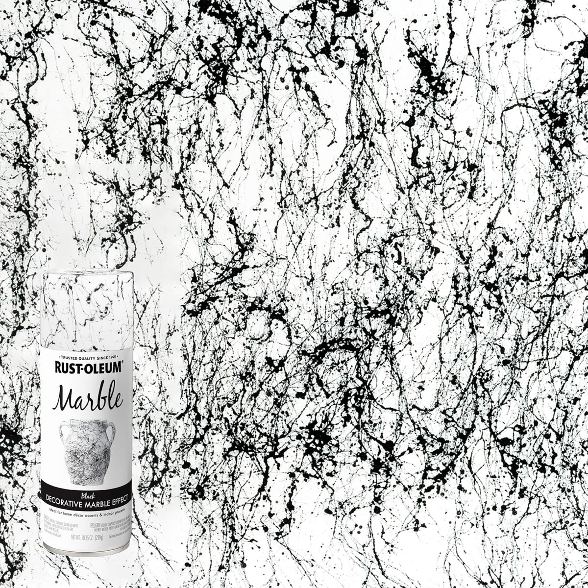 Rust-Oleum Specialty Marble Spray enables fast, glossy marble accents on furniture.
