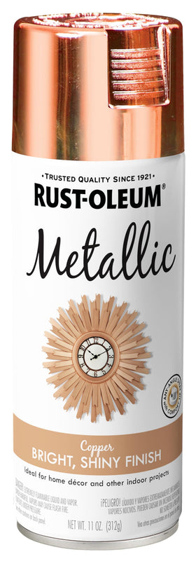 Rust-Oleum Specialty Metallic Spray Copper can provides a bright interior finish.