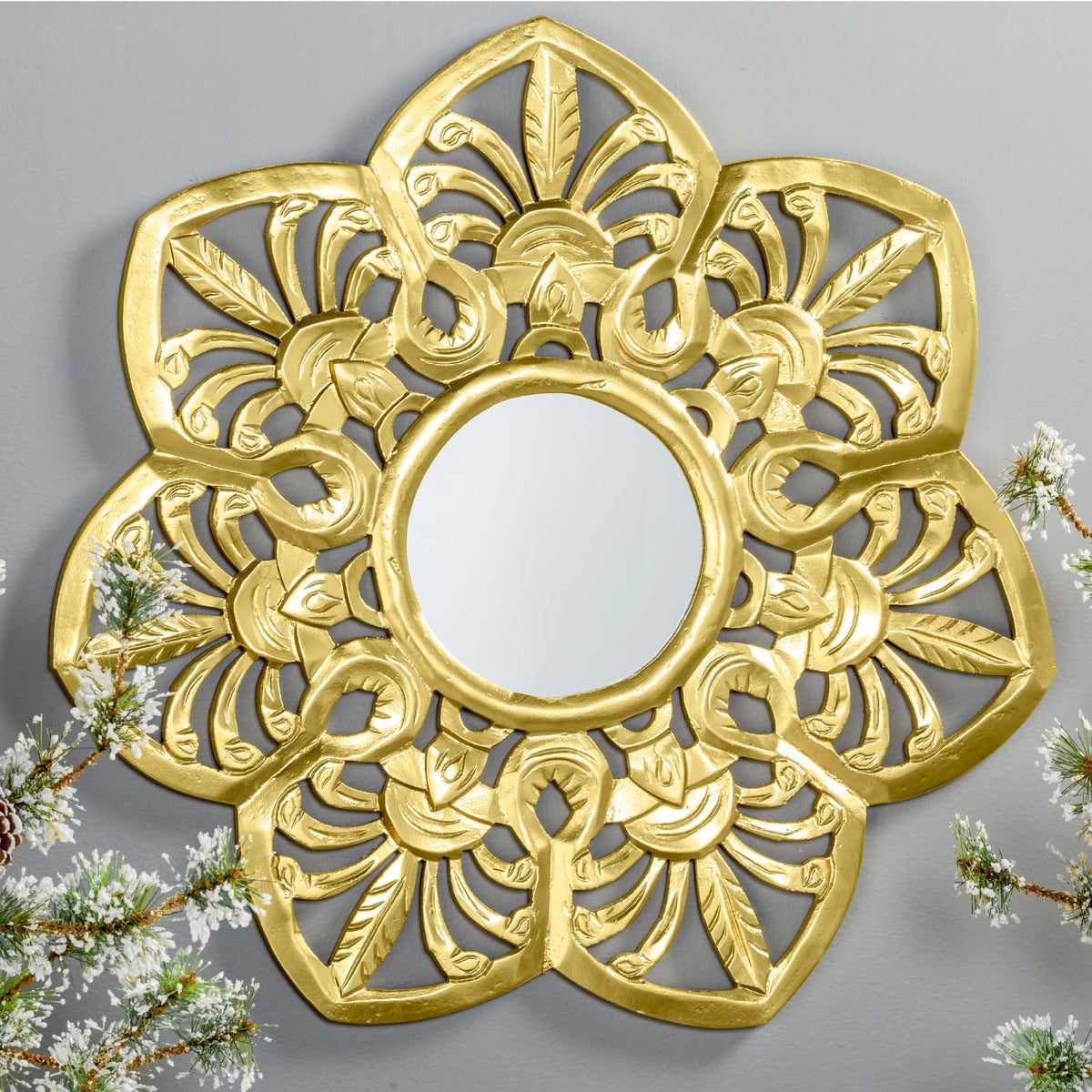 Rust-Oleum Specialty Metallic Spray Gold on a picture frame adds decorative pop.