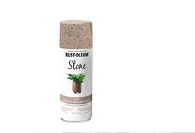Rust-Oleum Stone Creations Pebble spray on a surface for durable indoor stone look