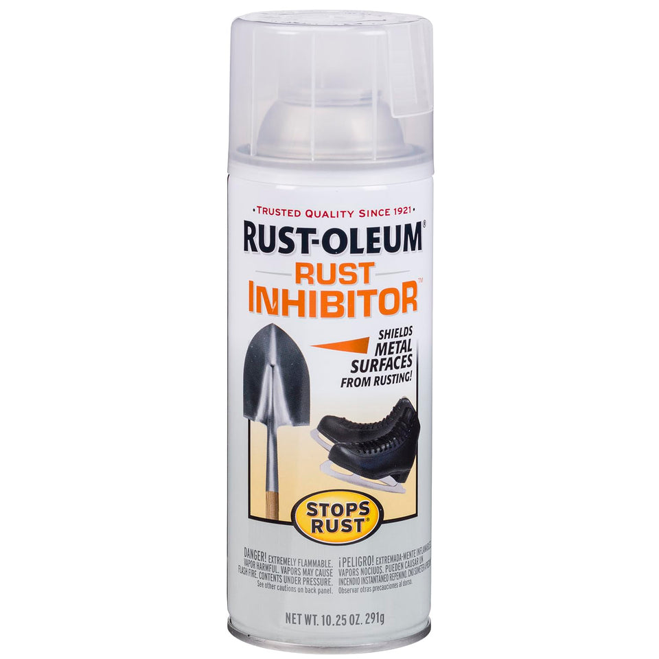 Rust-Oleum Stops Rust spray can applying a clear coating to bare metal.