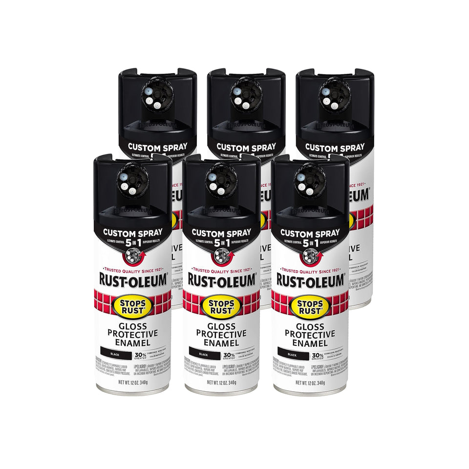 Rust-Oleum Stops Rust 5-in-1 dial displaying five spray options for control.