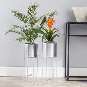 Bright Coat Chrome adds a durable chrome look to planters and decorative containers.