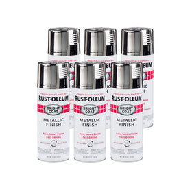 Rust-Oleum Stops Rust Bright Coat Chrome spray 11 oz for a bright metallic chrome on metal surfaces.