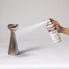 Rust-Oleum Stops Rust Bright Coat Chrome on wood surfaces for bold chrome shine.