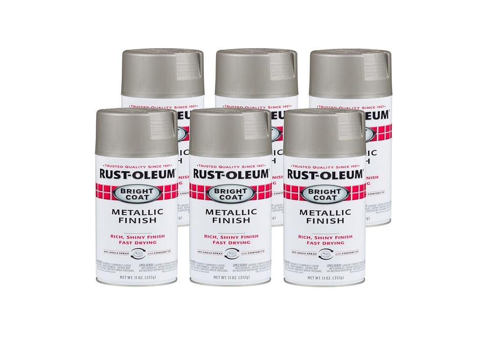Rust-Oleum Stops Rust Bright Coat Metallic spray on aluminum surface adds durable metallic shine.