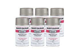 Rust-Oleum Stops Rust Bright Coat Metallic spray on aluminum surface adds durable metallic shine.