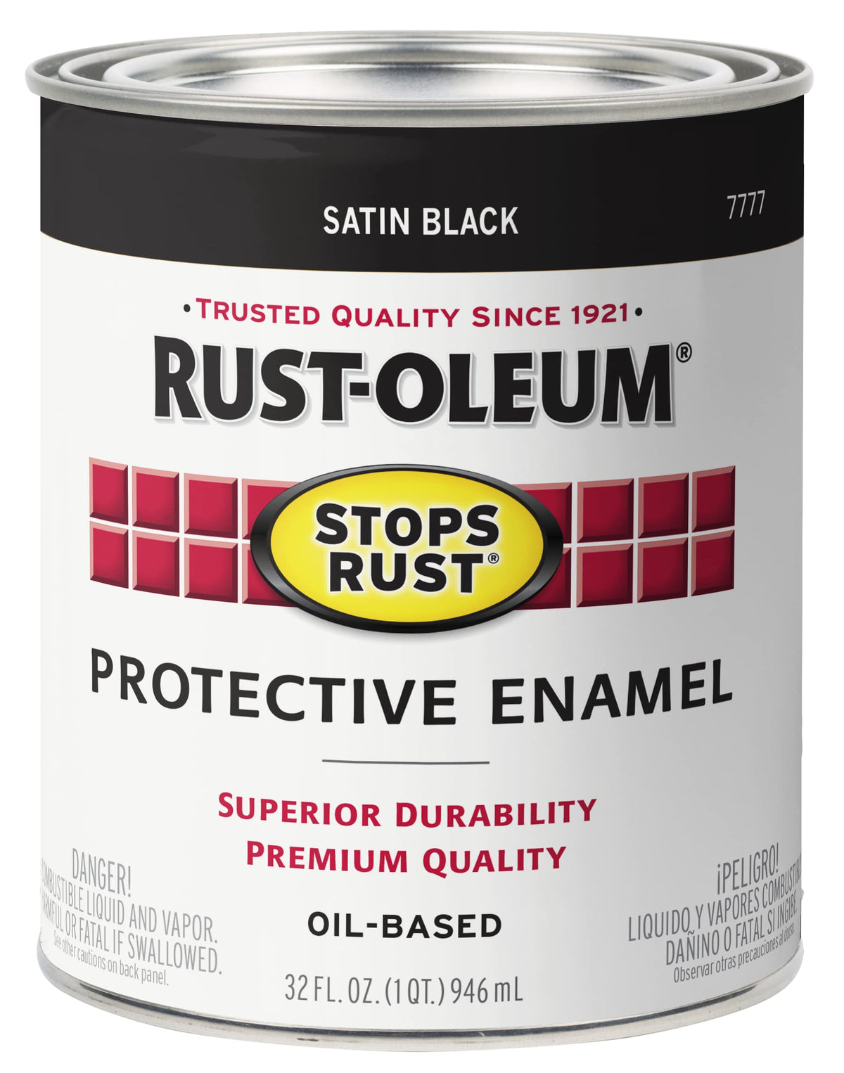 Rust-Oleum Stops Rust brush-on paint quart satin black for a durable coating