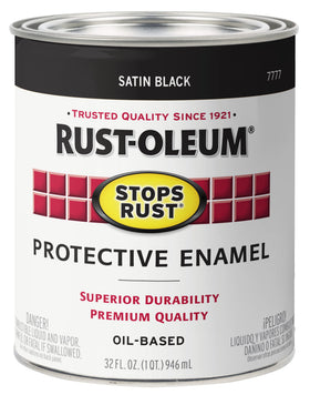 Rust-Oleum Stops Rust brush-on paint quart satin black for a durable coating