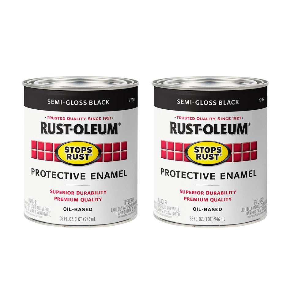 Rust-Oleum Stops Rust Brush Paint open can showing rust protection
