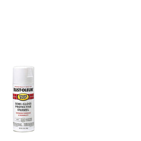 Rust-Oleum Stops Rust protective enamel in white provides durable coverage for wood and metal.