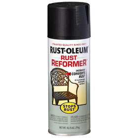 Rust-Oleum Stops Rust Rust Reformer drying on metal, ready for touch.