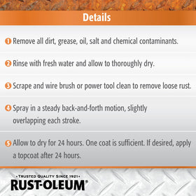 Rust-Oleum Stops Rust Rust Reformer flat black finish starting base coat.