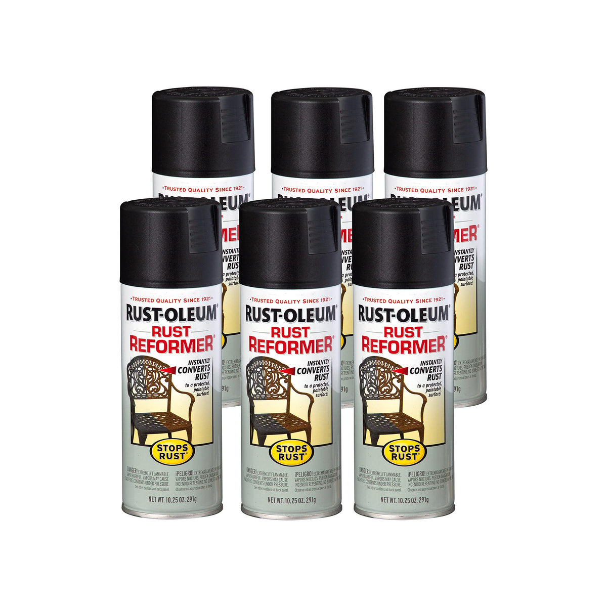 Rust-Oleum Stops Rust Rust Reformer spray bottle front for rust-to-paint preparation.