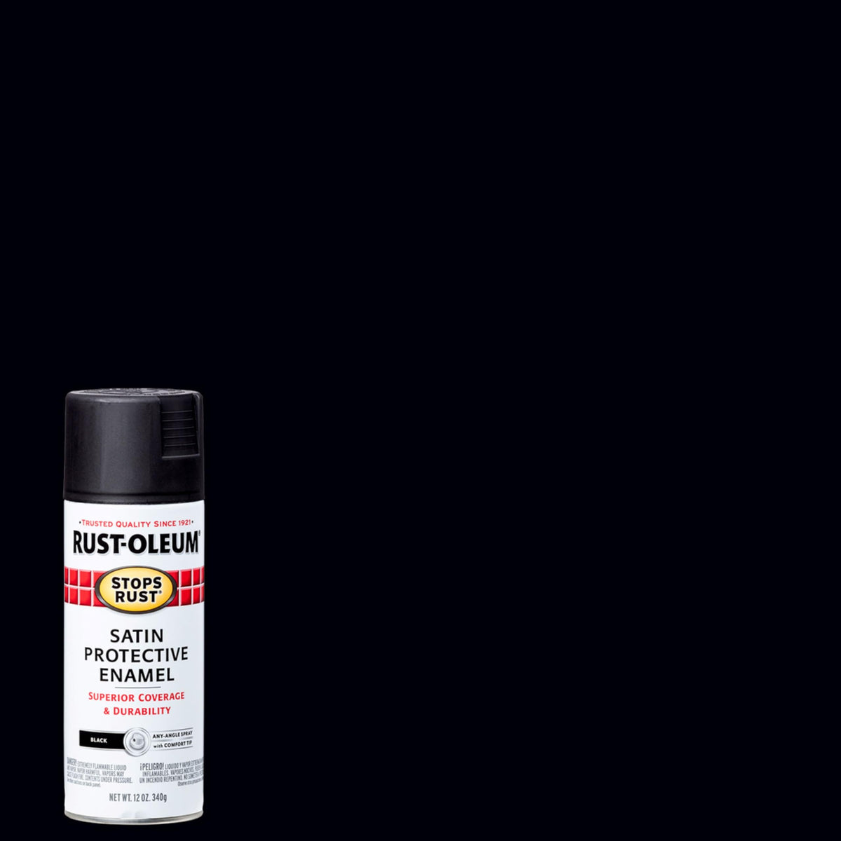 Rust-Oleum Stops Rust satin black finish on metal for enduring corrosion resistance