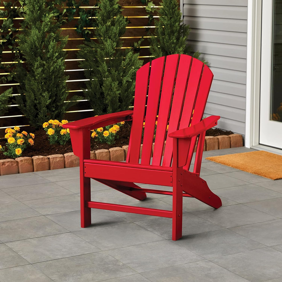 Gloss Red Sunrise finish on metal surface for outdoor durability and shine.