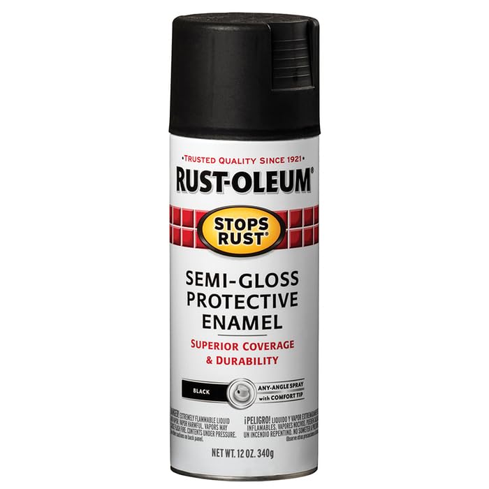 Rust-Oleum Stops Rust spray paint demonstrates comfort tip for fatigue-free use.